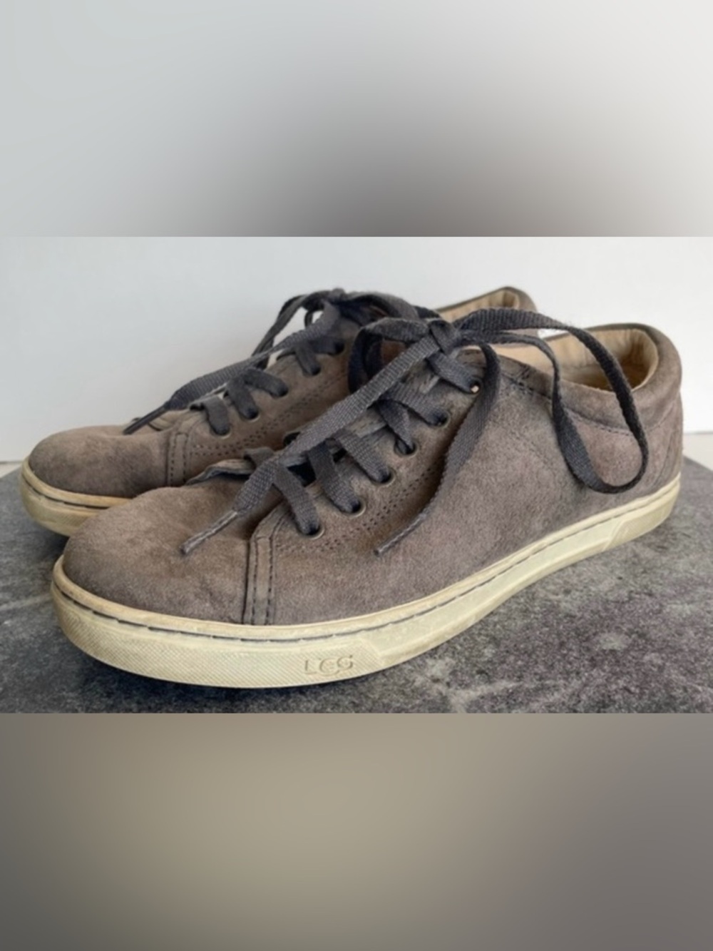 💛 Ugg Tomi Sneakers Grey Suede Leather Fur Lined Shearling